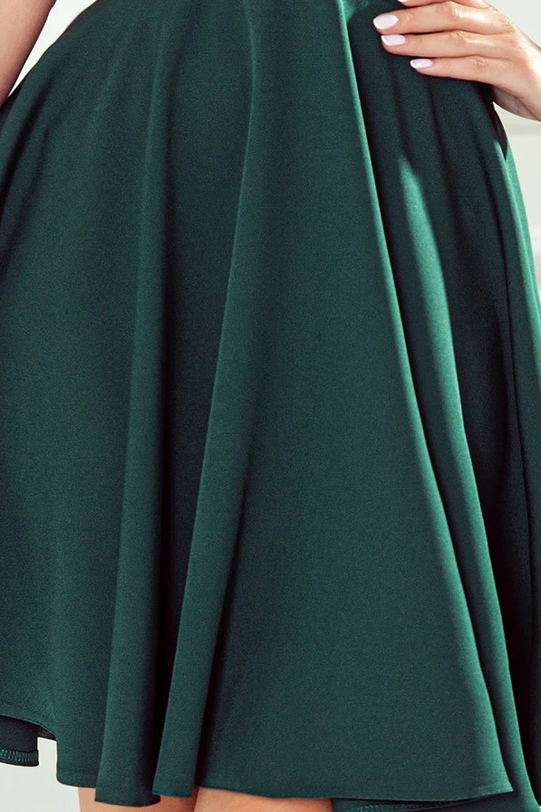 393-1 ROSALIA Moteriška suknelė su apvyniojamu iškirpte ir kaspinėliais - BUTELIO ŽALUMA